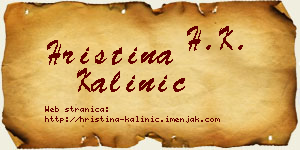 Hristina Kalinić vizit kartica